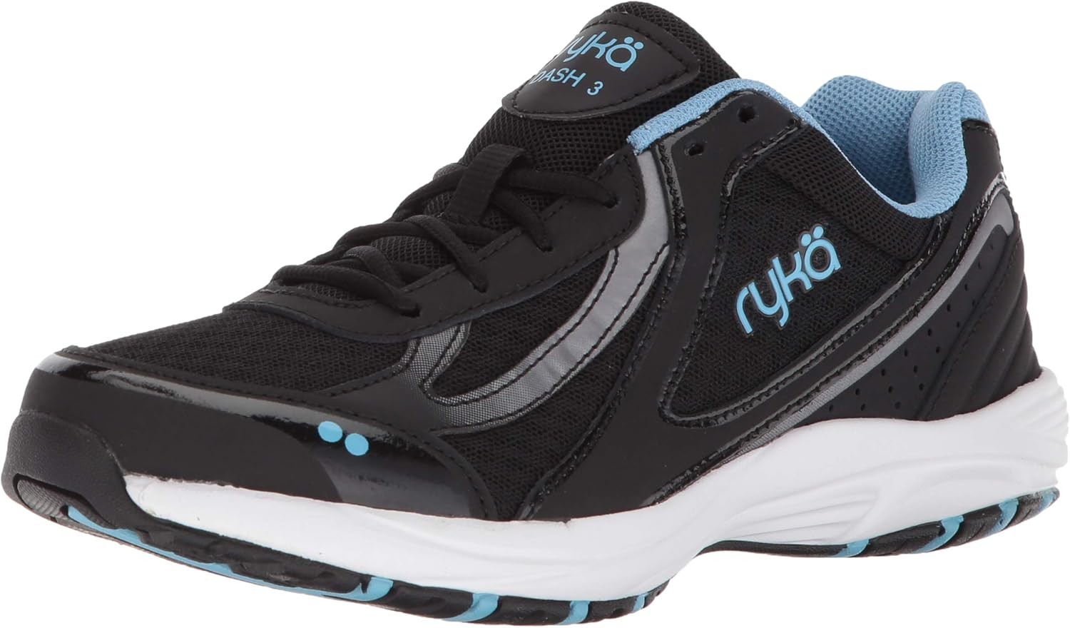 Ryka Women's Dash 3 Walking Shoe 5, Black/Meteorite/Nc Blue