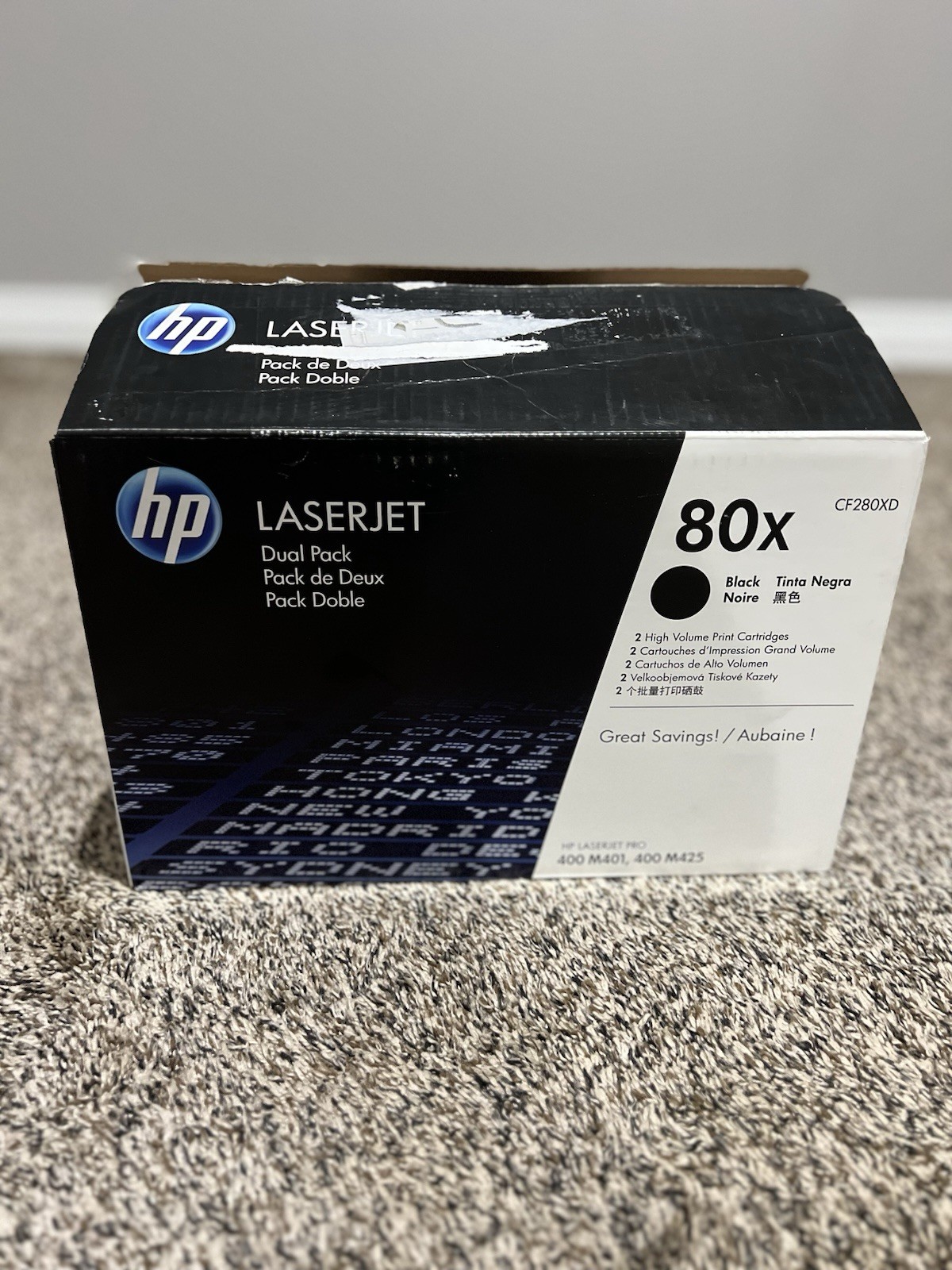 HP CF280XD 80X LaserJet Black Toner Cartridge - 2 Piece