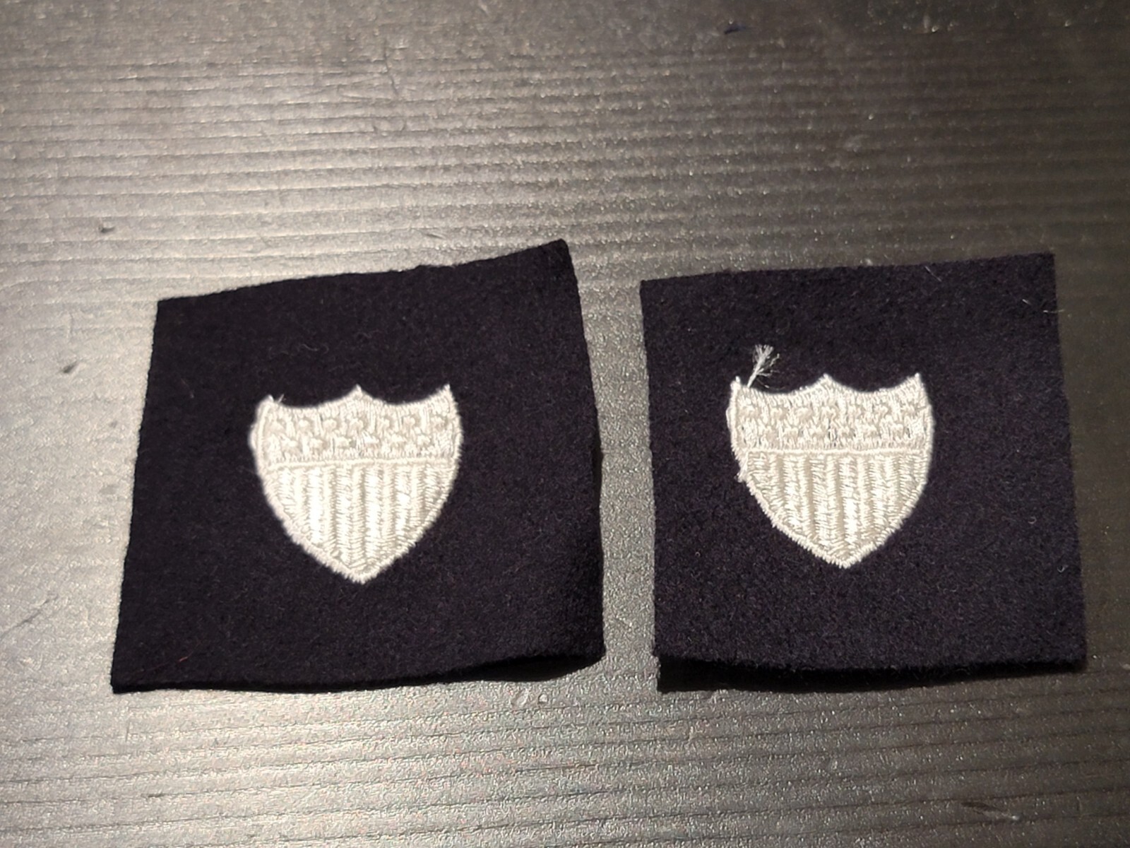 Original Vietnam US Coast Guard Sleeve Shield Blue Wool Pair