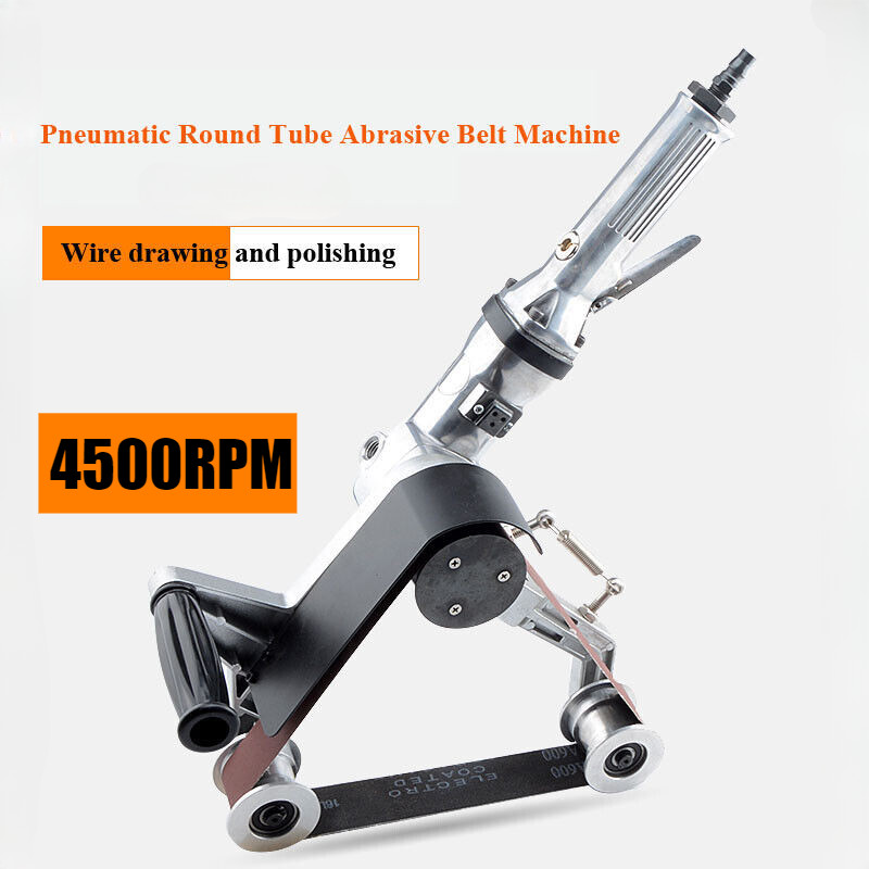 Pneumatic 40x760MM New Belt Sander Round Tube Drawing Polishing Polisher Machine