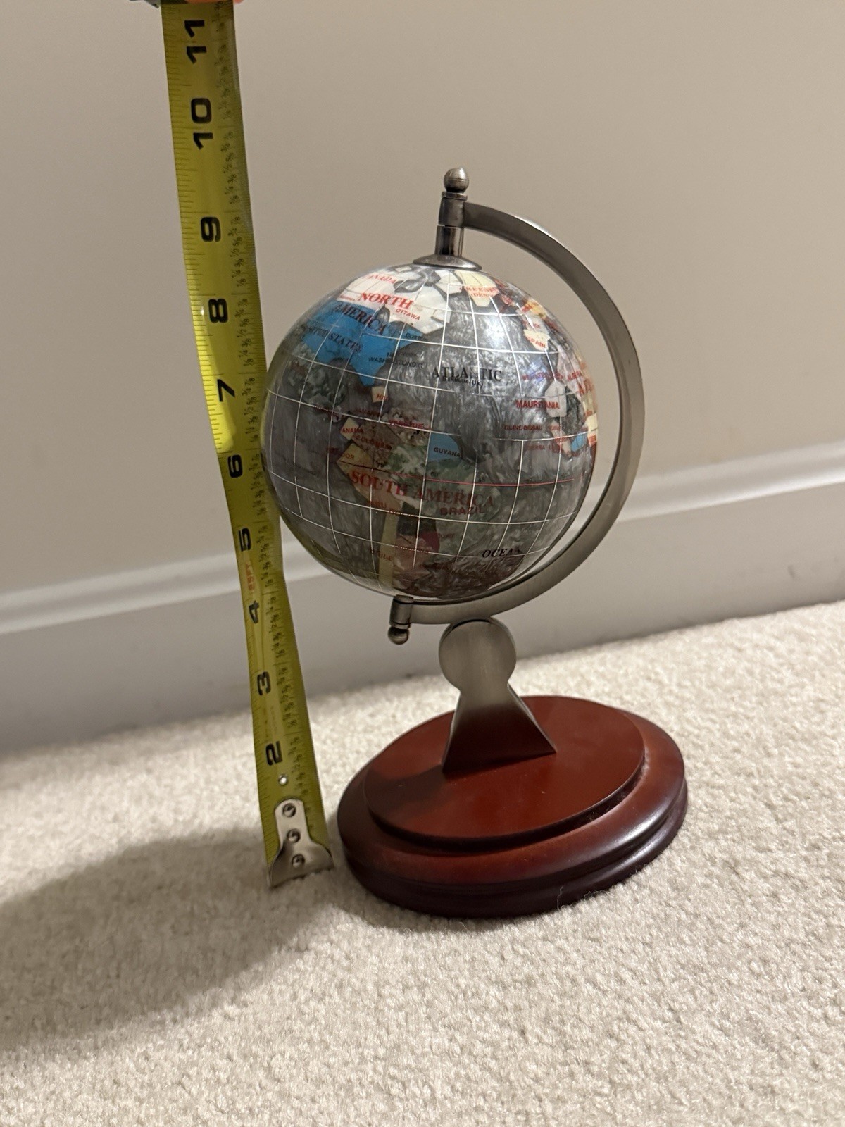 Small Grey Desk Globe