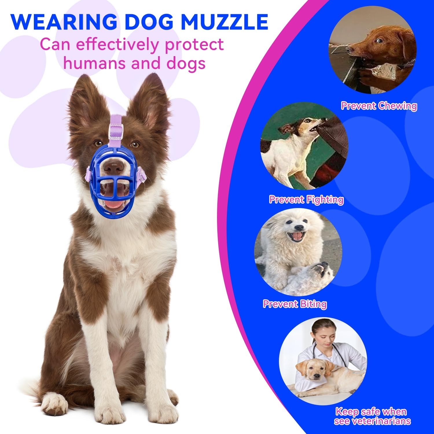 Dog Basket Muzzle for Anti Biting & Chewing, Lightweight Cage Design Allows P...