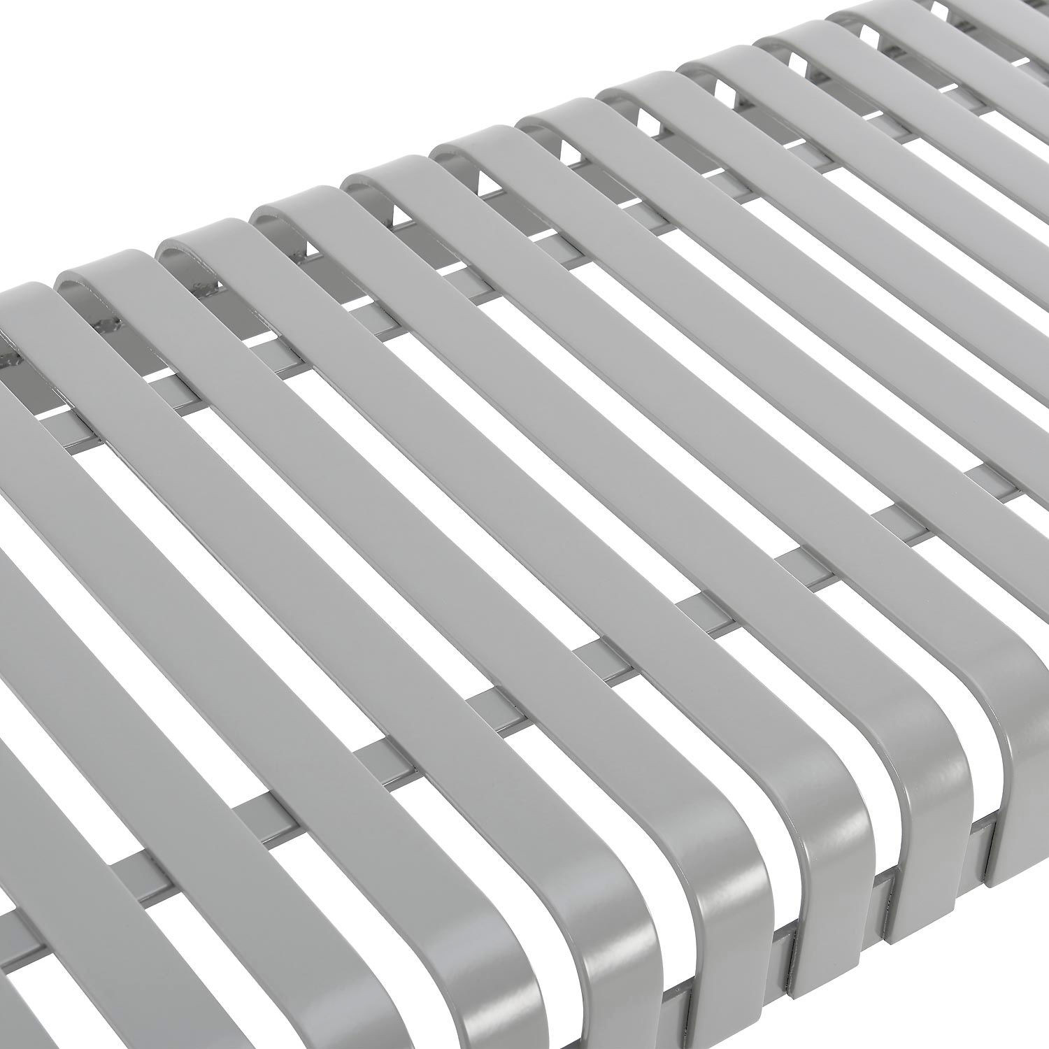 Global Industrial 48" L Outdoor Steel Slat Park Bench Without Back Gray