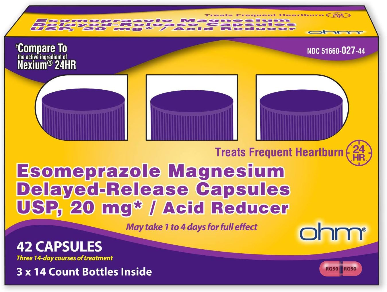 Esomeprazole Magnesium Delayed Release Capsules 20Mg - Frequent Heartburn & Acid