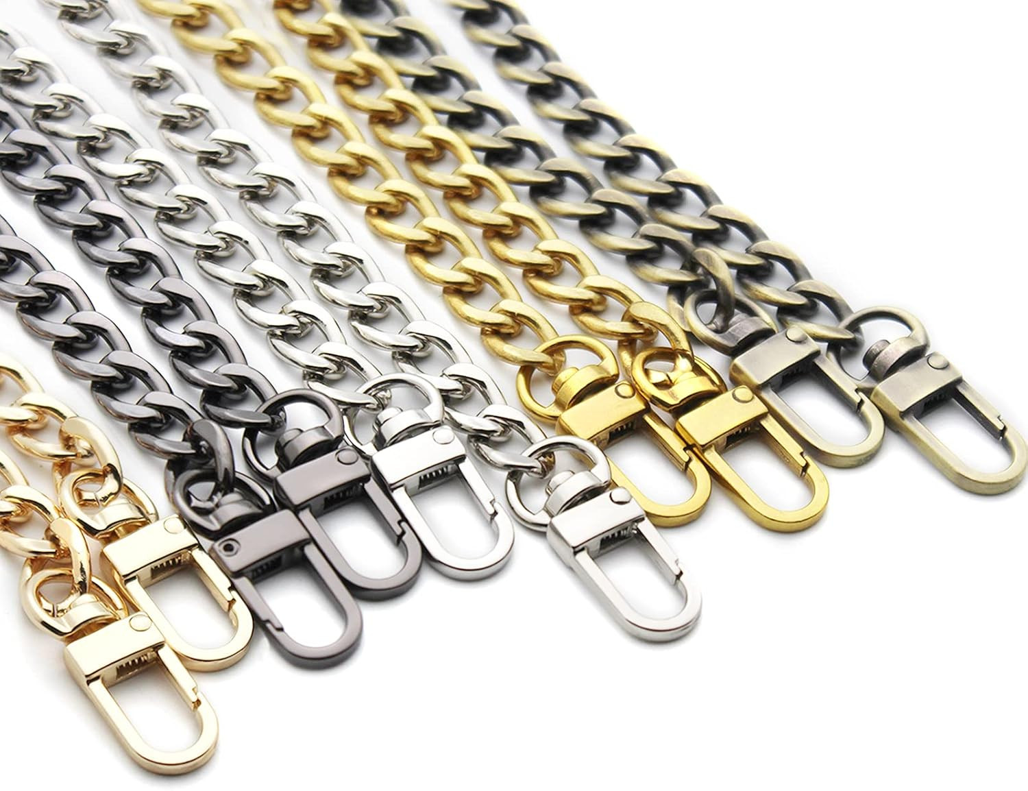 47” Flat Chain Strap DIY Iron Handbag Chains Replacement Purse Straps Shoulder C