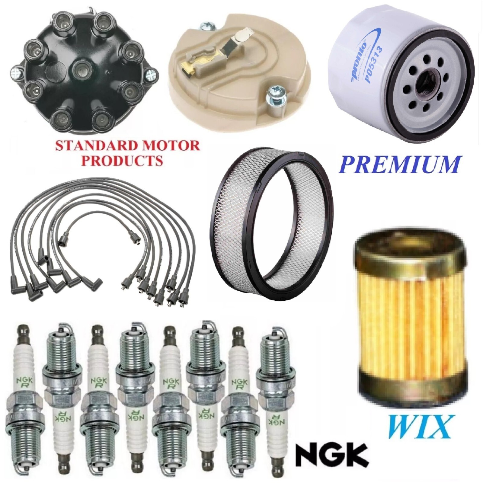Tune Up Kit Filters Cap Spark plugs For CHEVROLET CAPRICE V8 6.6L 1972-1974