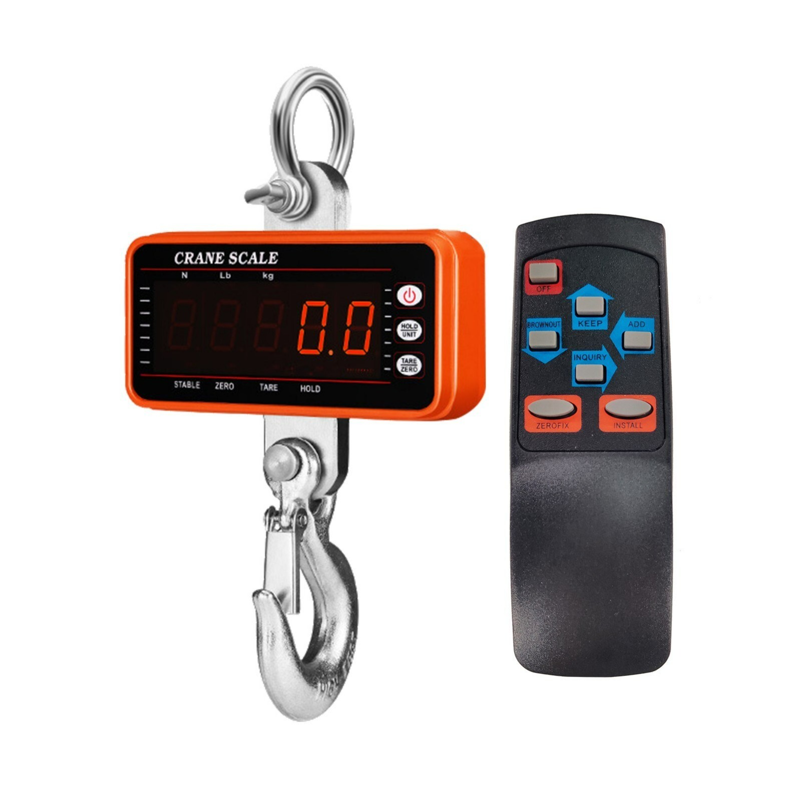 2200lbs/1000kgs Digital Hanging Scale Industrial Heavy Duty Crane Tare Function