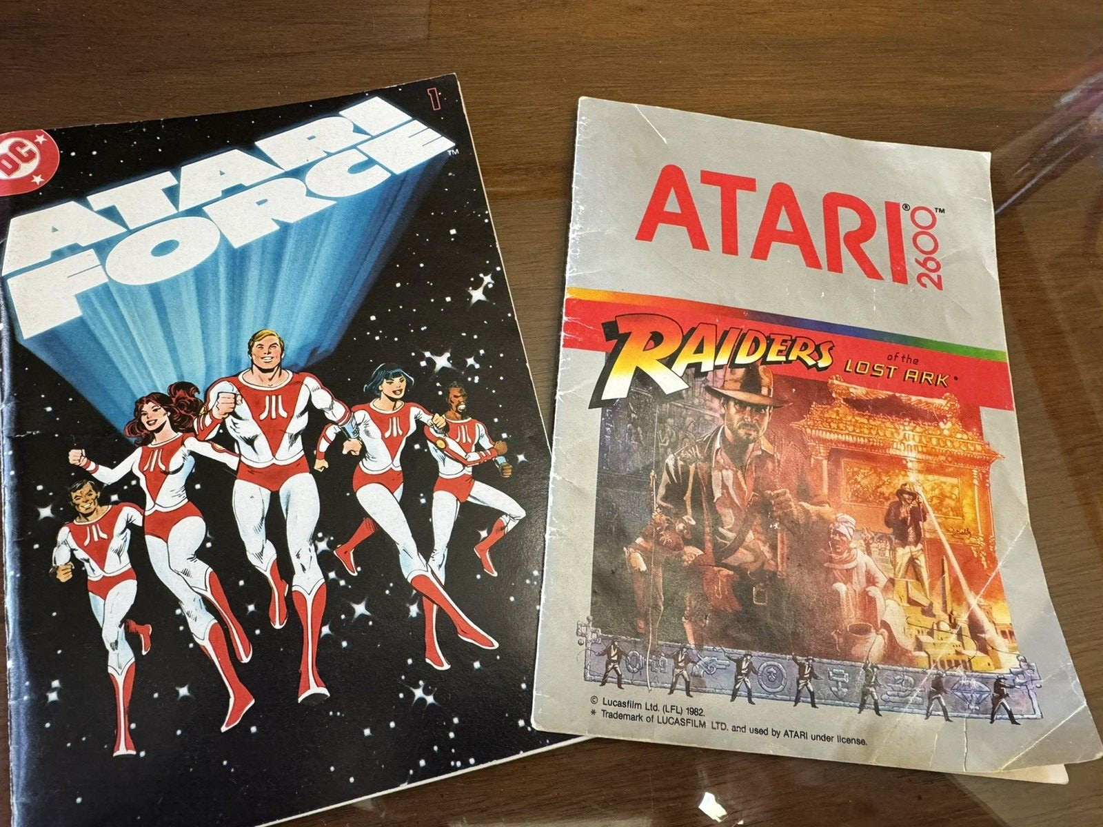 2 Vintage Atari manuals, Atari Force 1982 and Raiders of the Lost Ark 1982