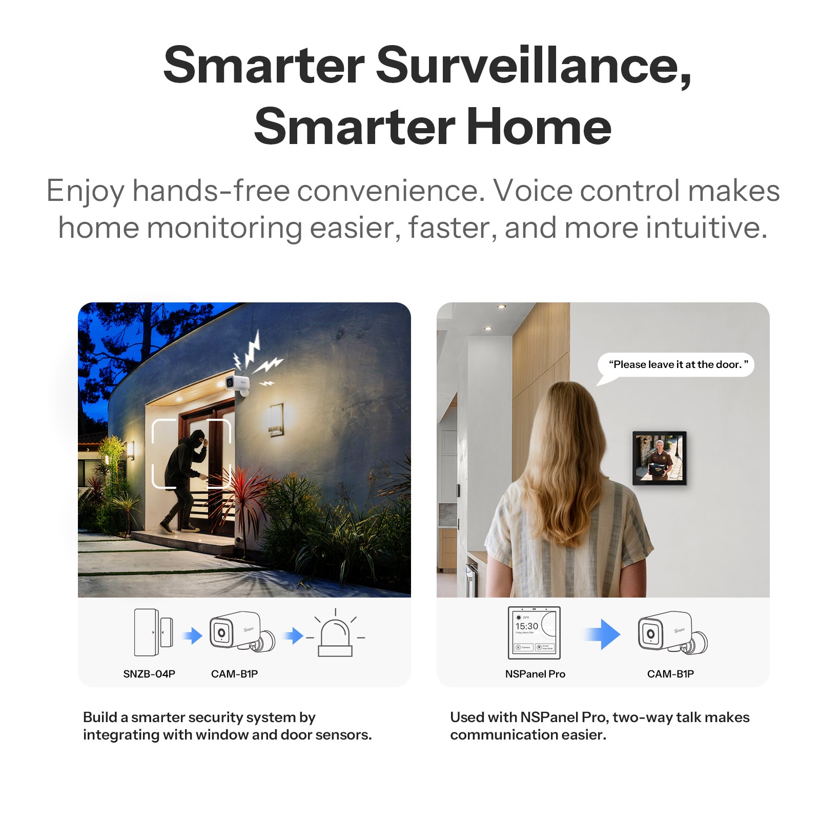 SONOFF CAM-B1P Outdoor Smart Security Camera 2K HD With AI Human Detection IP65