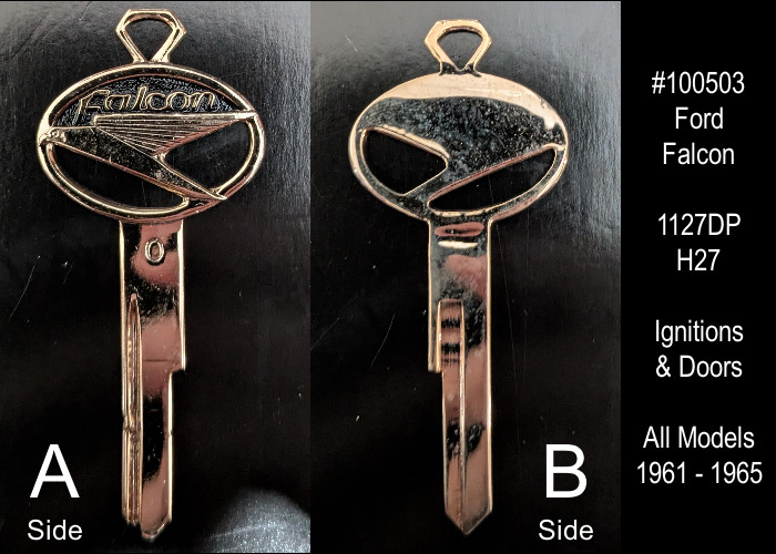 Vintage NOS Ford Falcon Gold Plated Key Blank 1127DP H27 All Models 1961 - 1965
