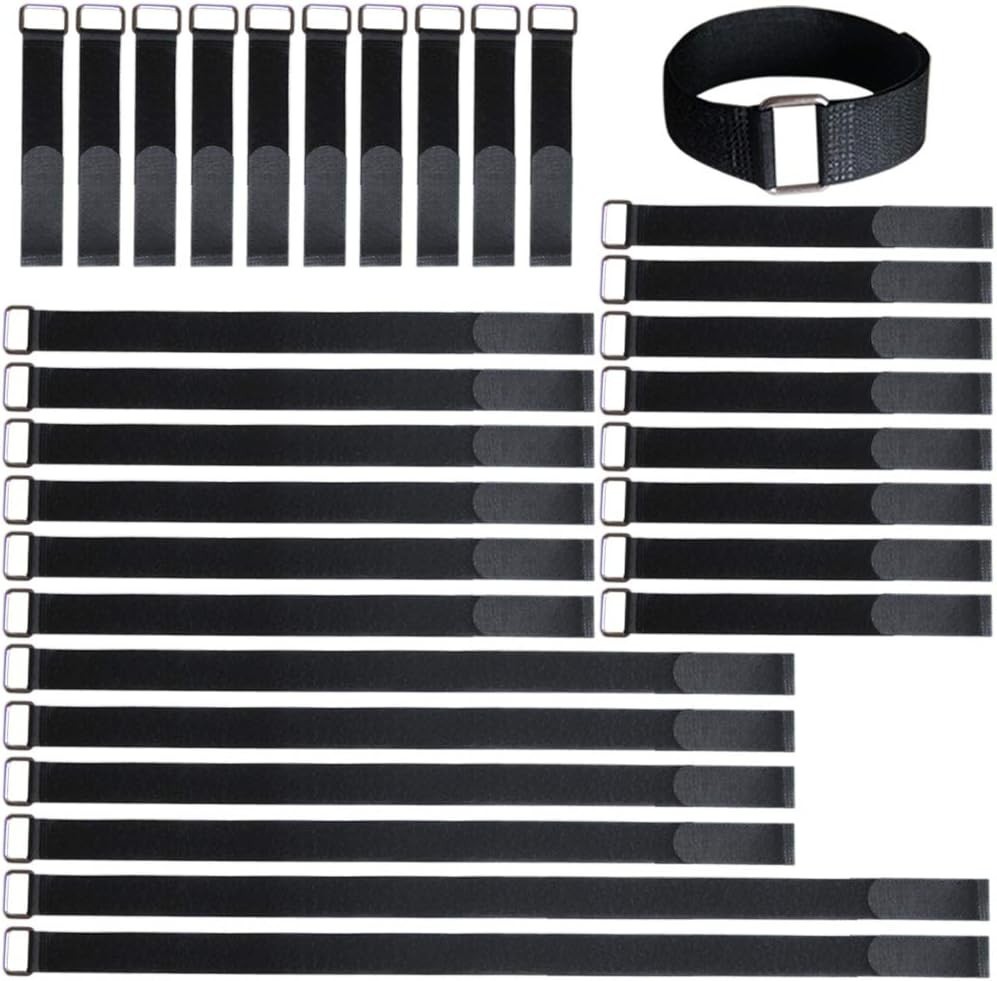 VELCRO Brand Bulk Pack 30 Reusable Fastening Cable Straps with Buckle Variety"""