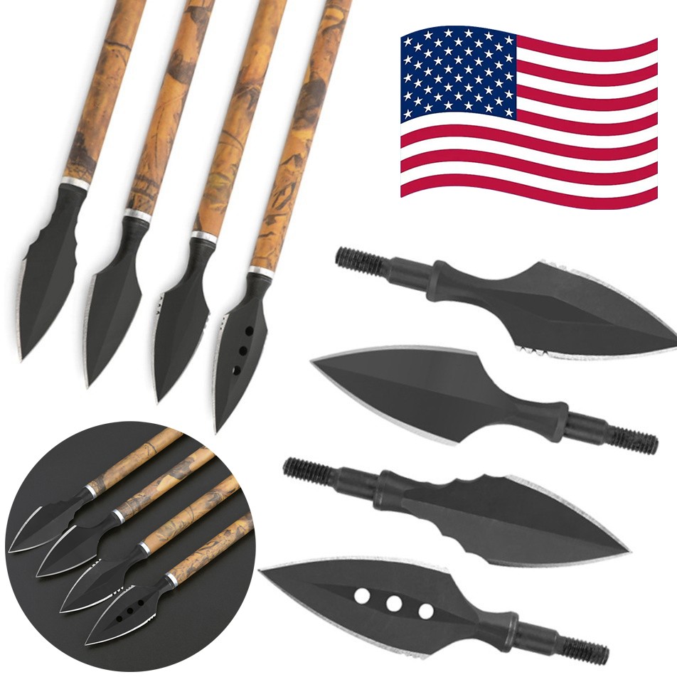 3pcs Archery Broadhead Traditional Arrowhead Screw Arrow Crossbow Target Hunting