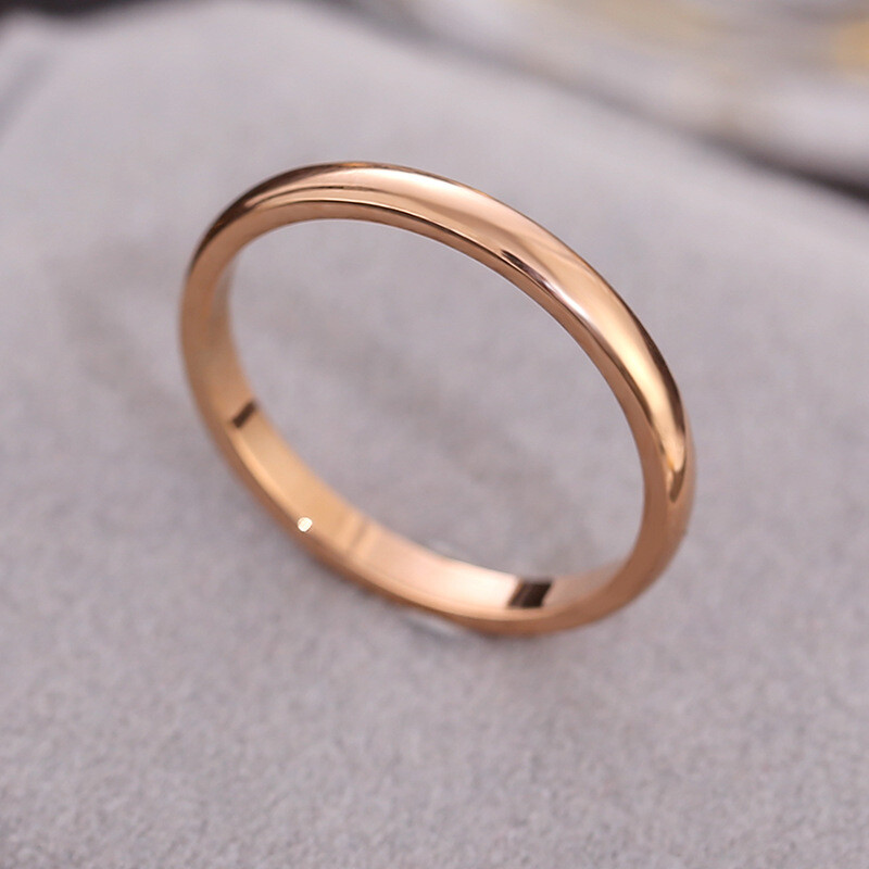 Womens 2mm Thin Stackable Ring Circle Stainless Steel Plain Band Gifts Fashion;