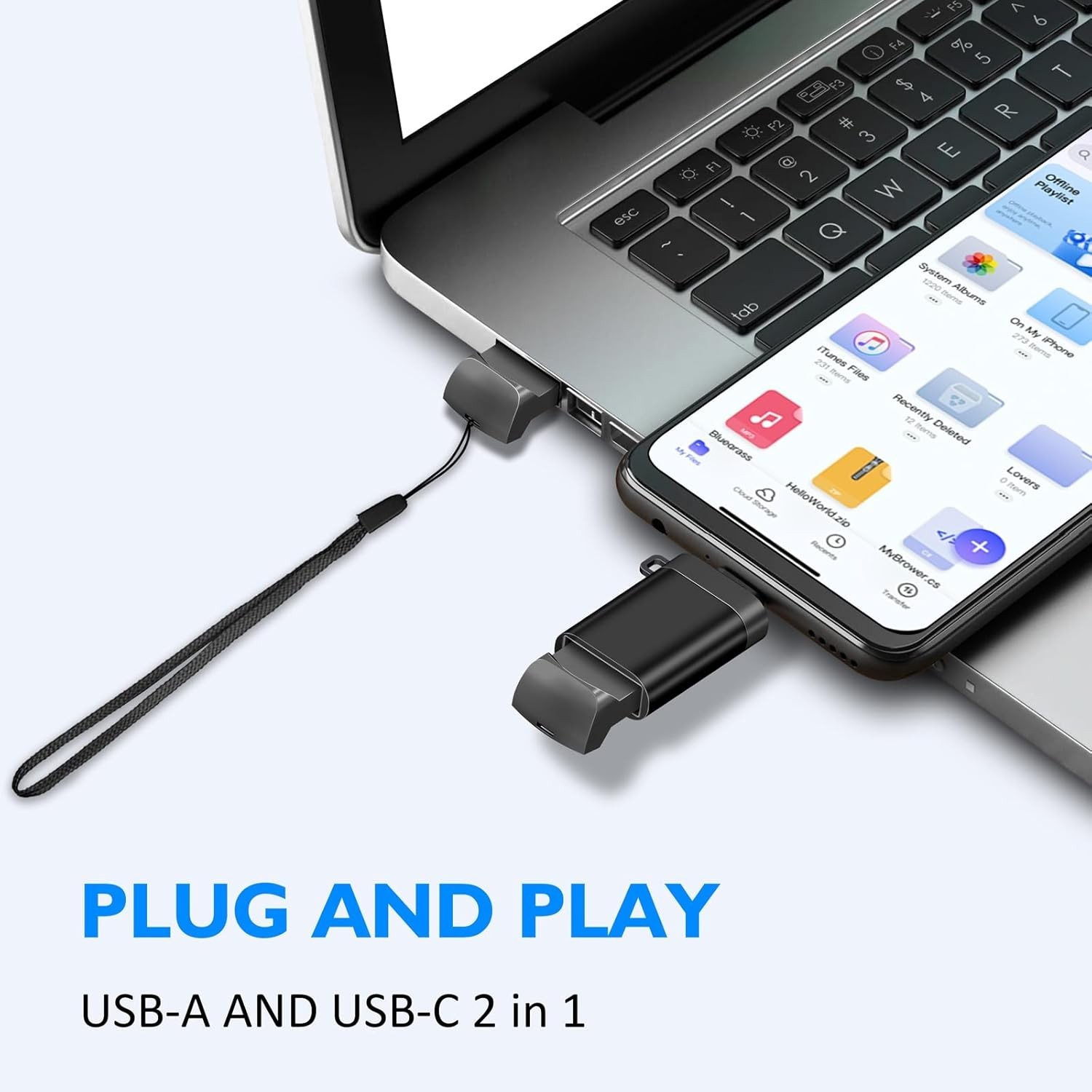 32GB USB 3.0 Flash Drive with USB-C Adapter - Compact & Portable Solution