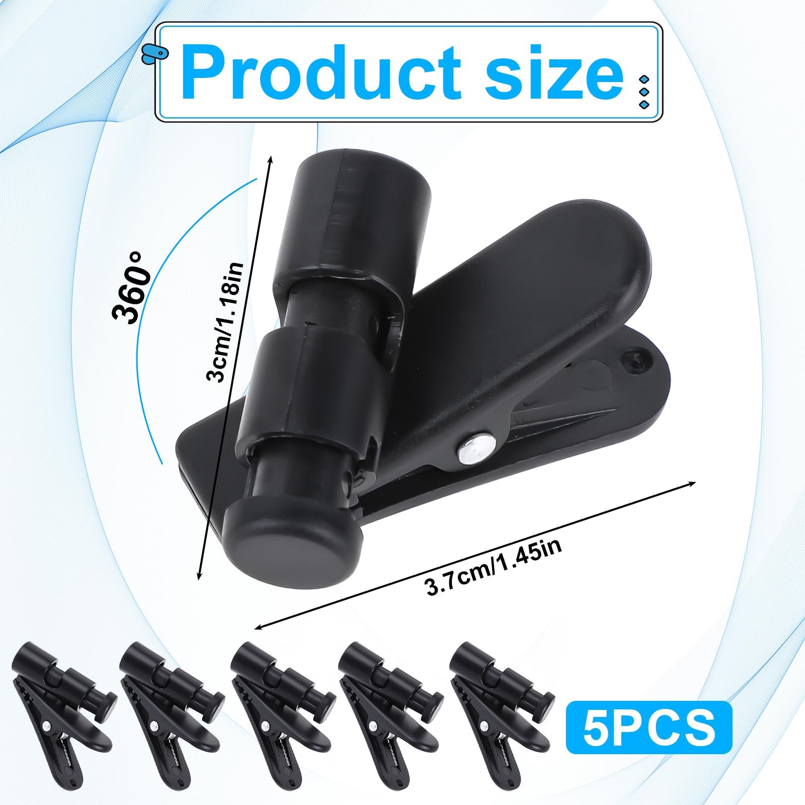 5 Pack Headphone Wire Clips Headset Cord Clip Earbud Cable Cord Clamp