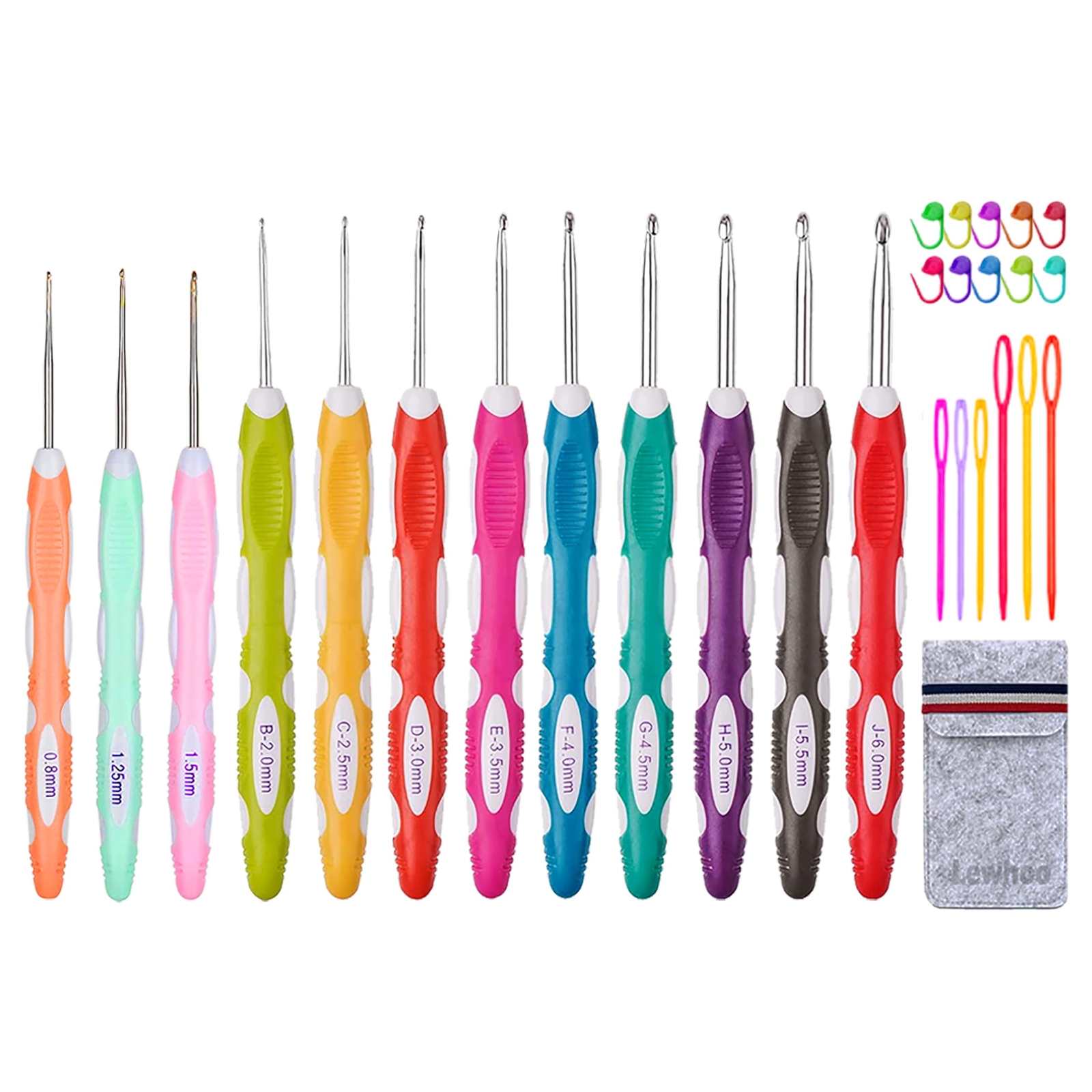 Ergonomic Crochet Hooks Set with Case 12PCS Crochet Hooks for Arthritic Hands...