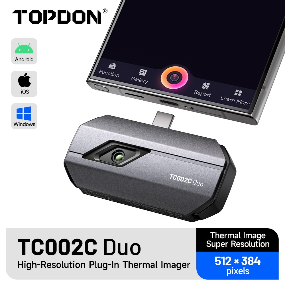 TOPDON TC002C Duo Thermal Imaging Camera 512×384 TISR for Android iPhone iOS US
