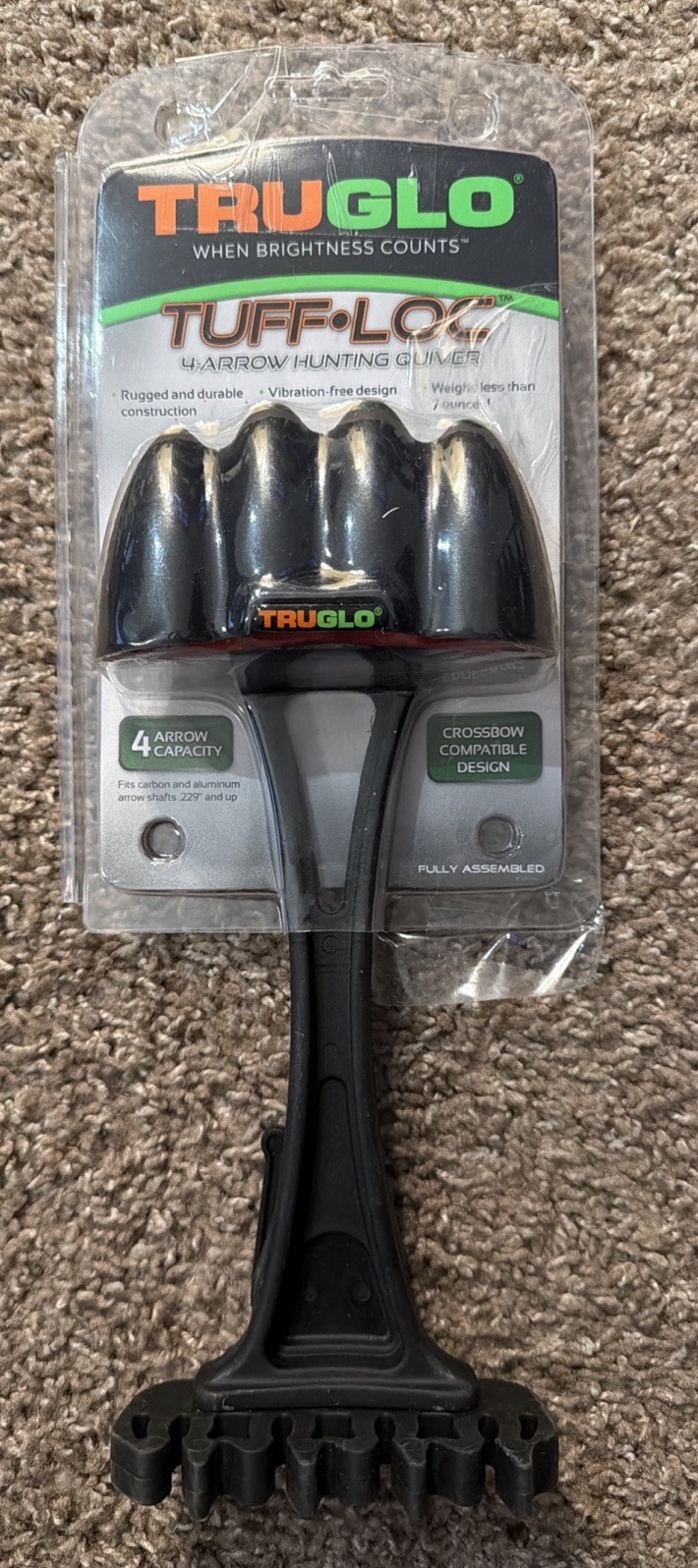 TruGlo Tuff-Loc 4 Arrow Quiver Black Model# TG344B Crossbow Compatible