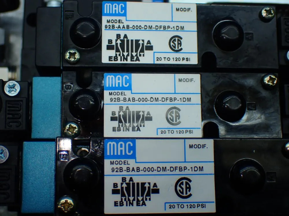 MAC VALVES PNEUMATIC VALVE ASSEMBLY 92B-000-BL4