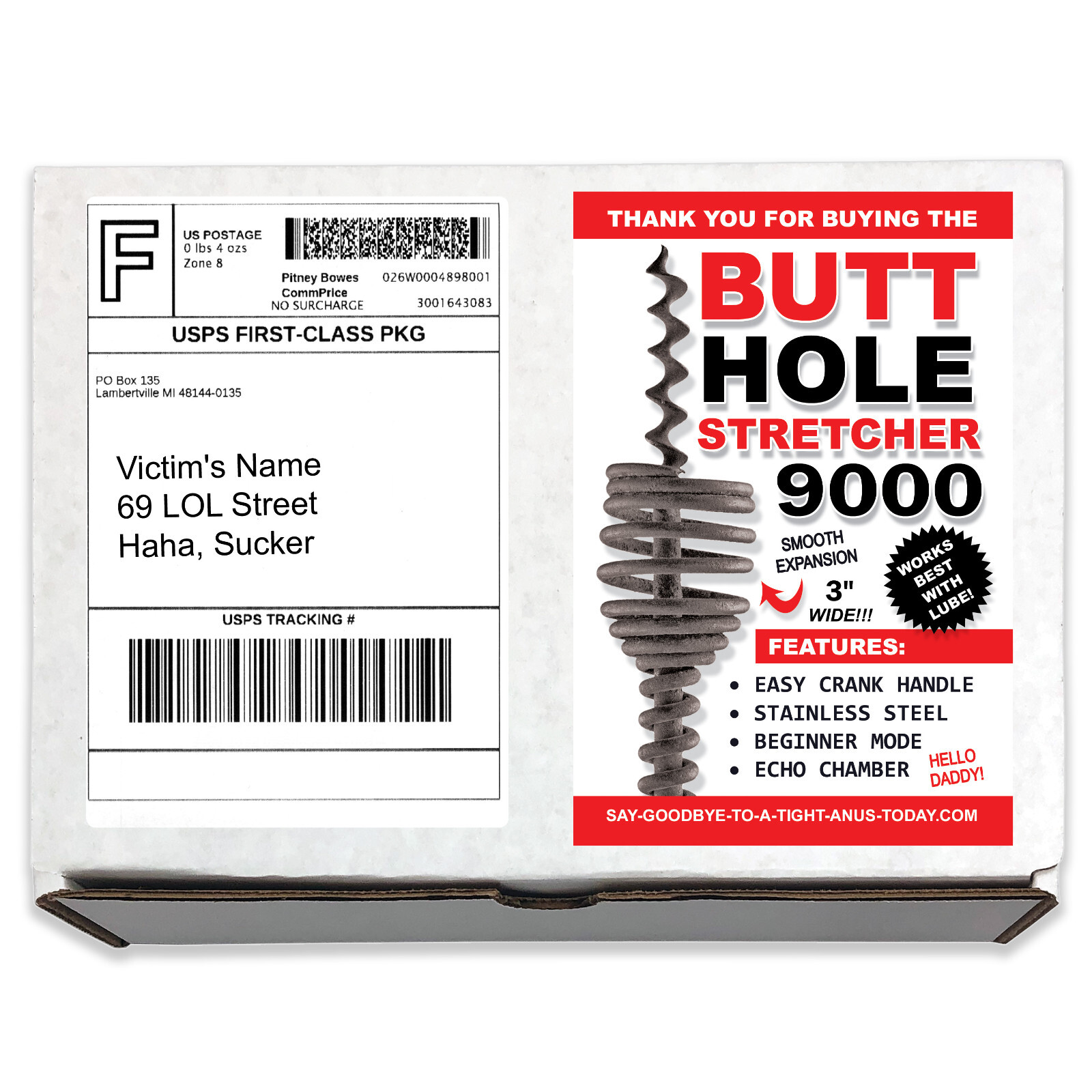 Prank Mail B-Hole Stretcher Sent Directly to your Friends to Embarrass Them!