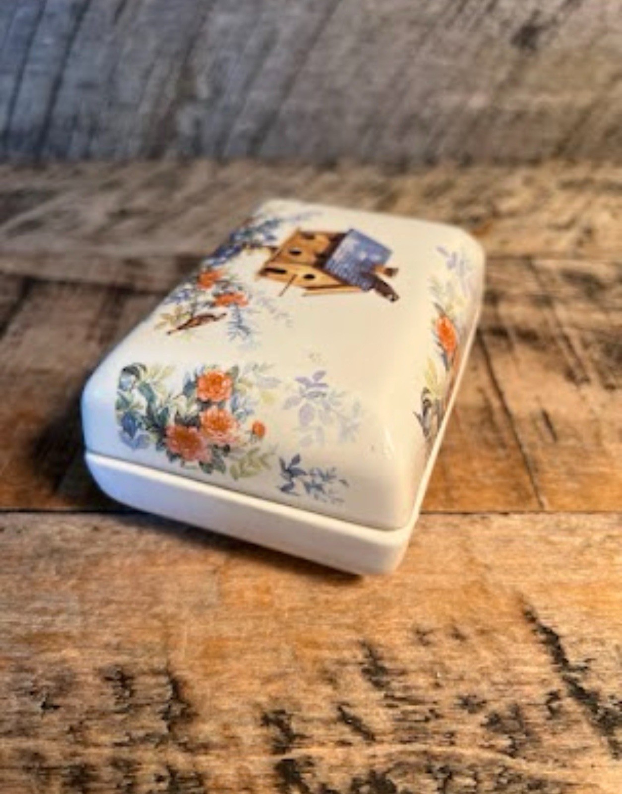 Vtg Day Spring Ceramic Trinket Box