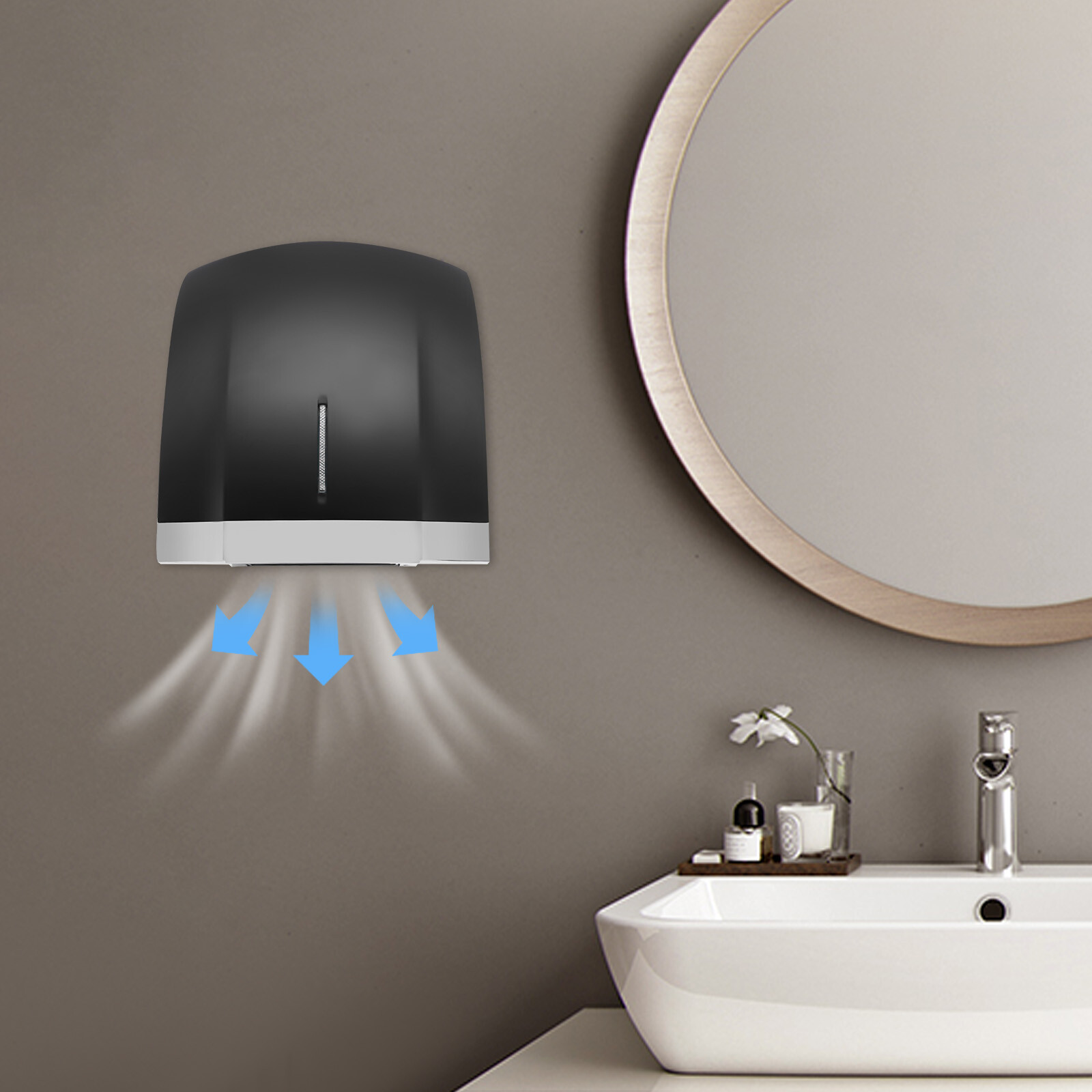 1800W Wall-mounted Hand Dryer Commercial Household Automatic High Speed ABS IPX1