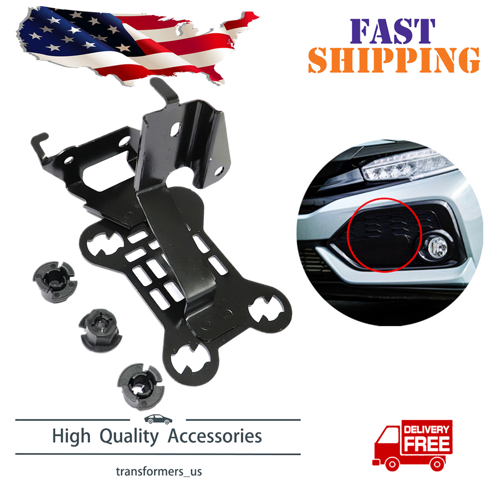 Radar Bracket Set 36804-TBA-A10 For Honda Civic 19-2021 FC1 FC7 36806-TLA-A01