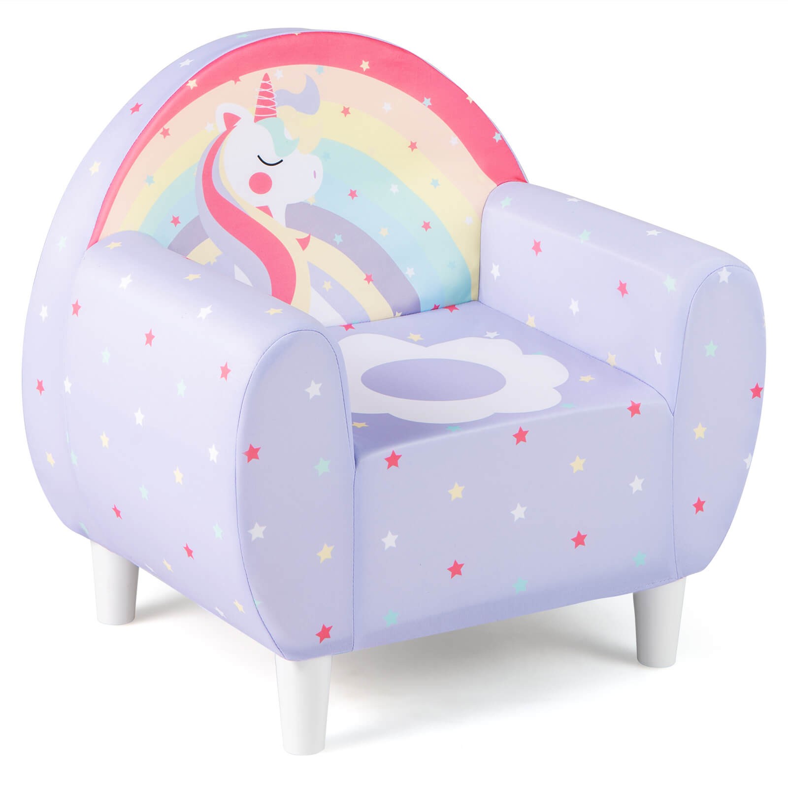 Kids Sofa w/Breathable Spandex Fabric High-density Sponge Filling for Boys Girls