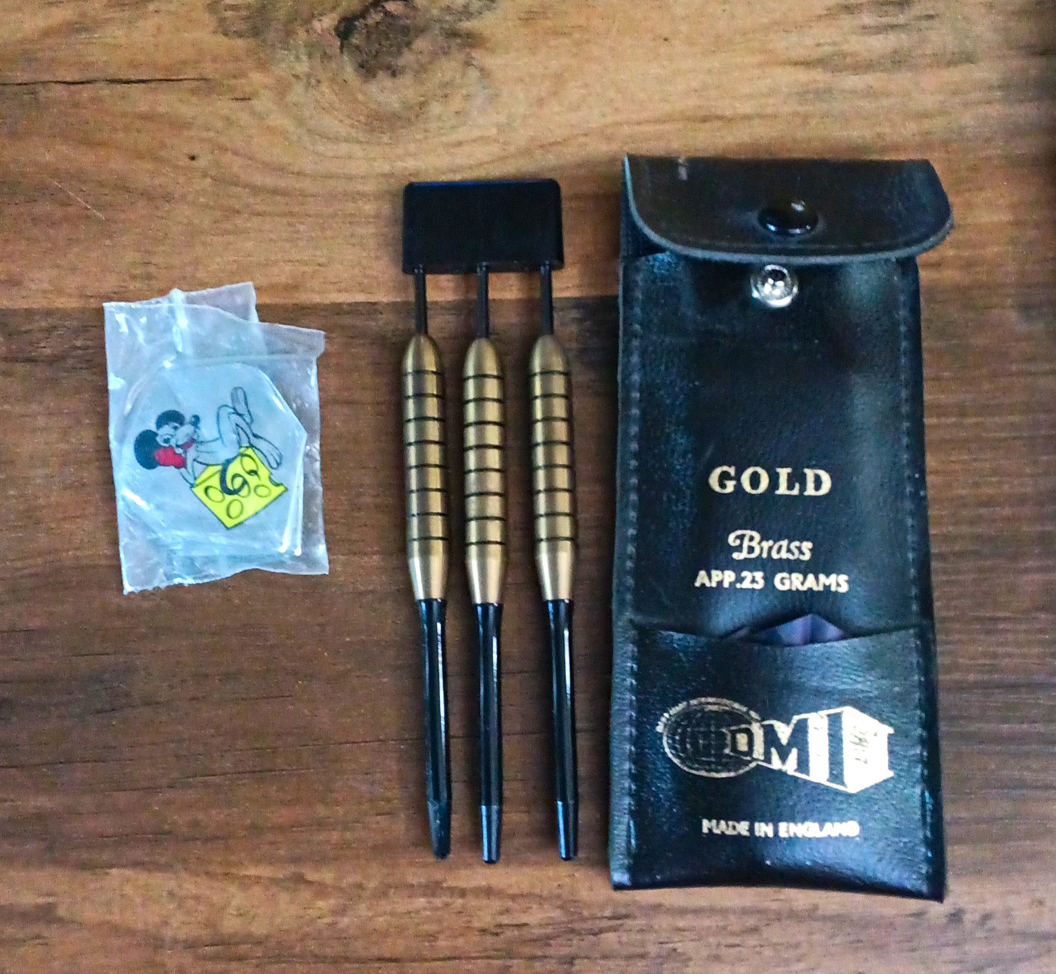 DMI Gold Brass Soft Tip Darts Set w/ Case Approx. 23g Made in England