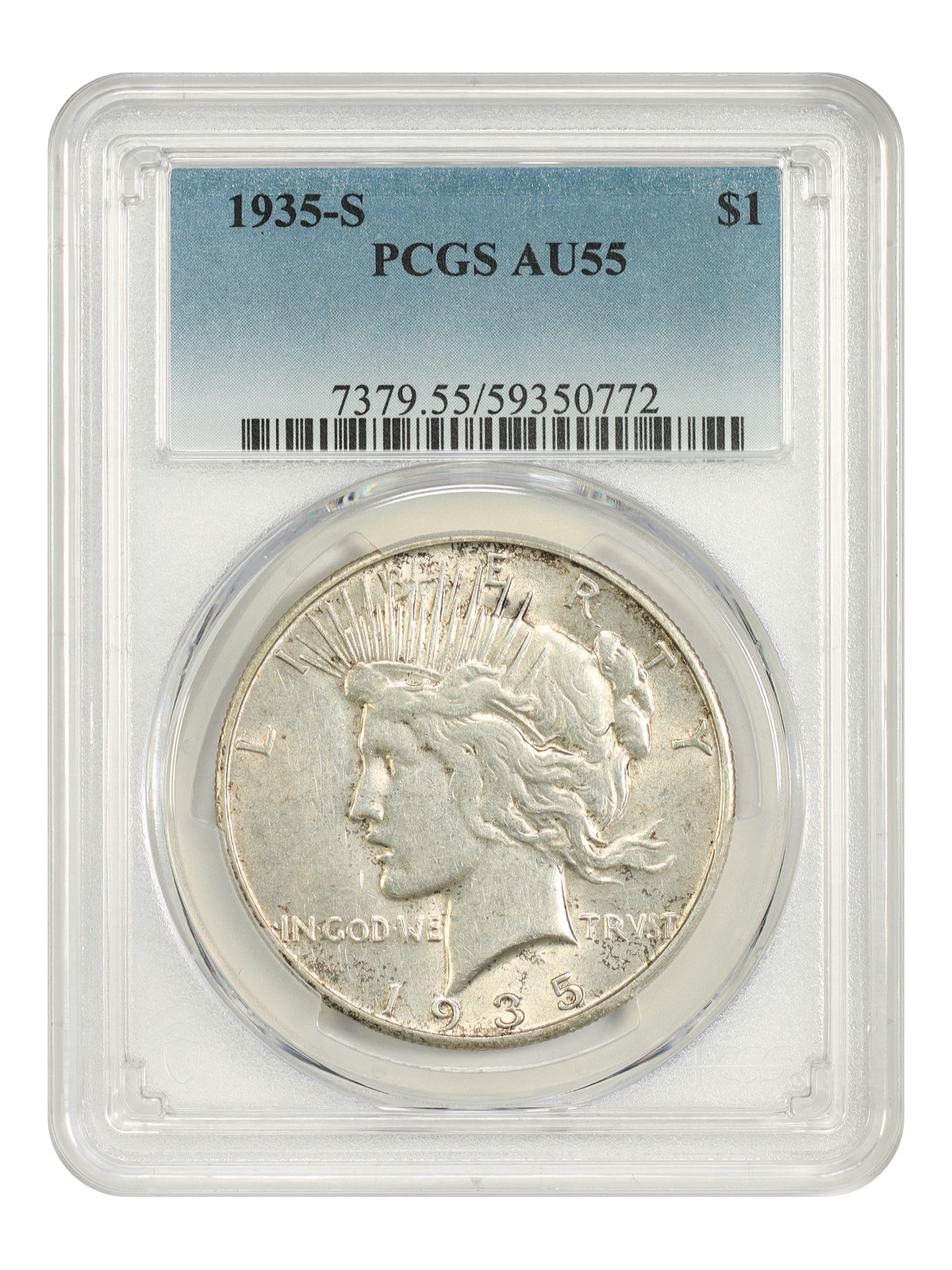 1935-S $1 PCGS AU55 - Peace Dollar