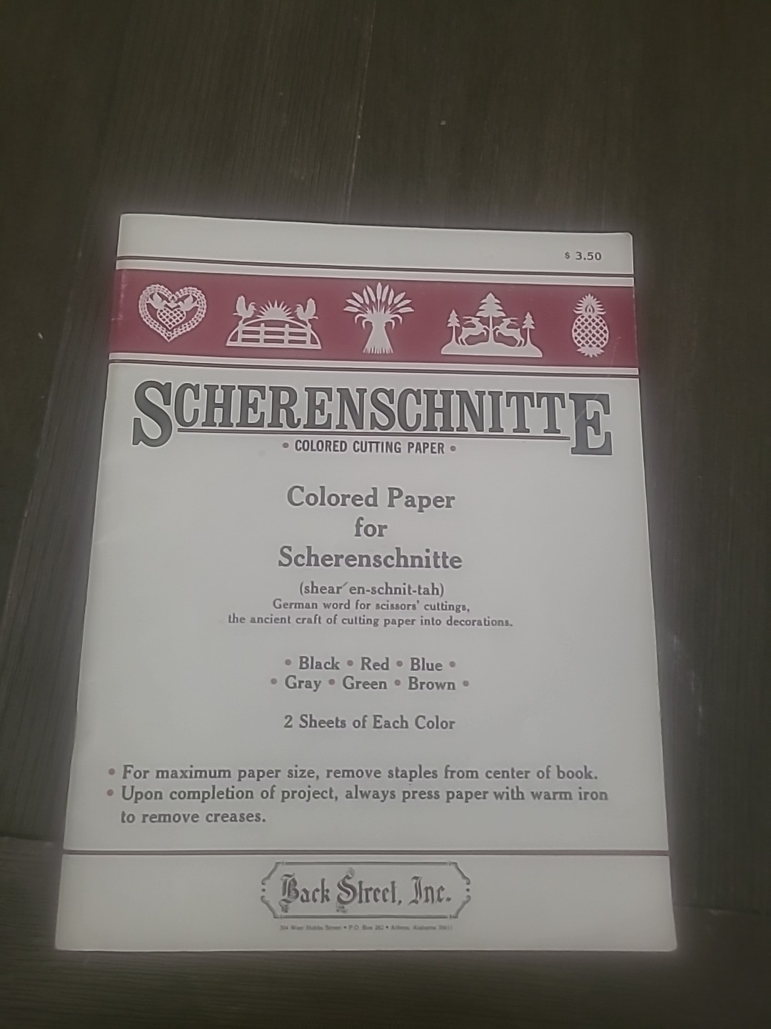 Scherenschnitte Colored Cutting Paper 12 Sheets Black Red Blue Gray Green Brown