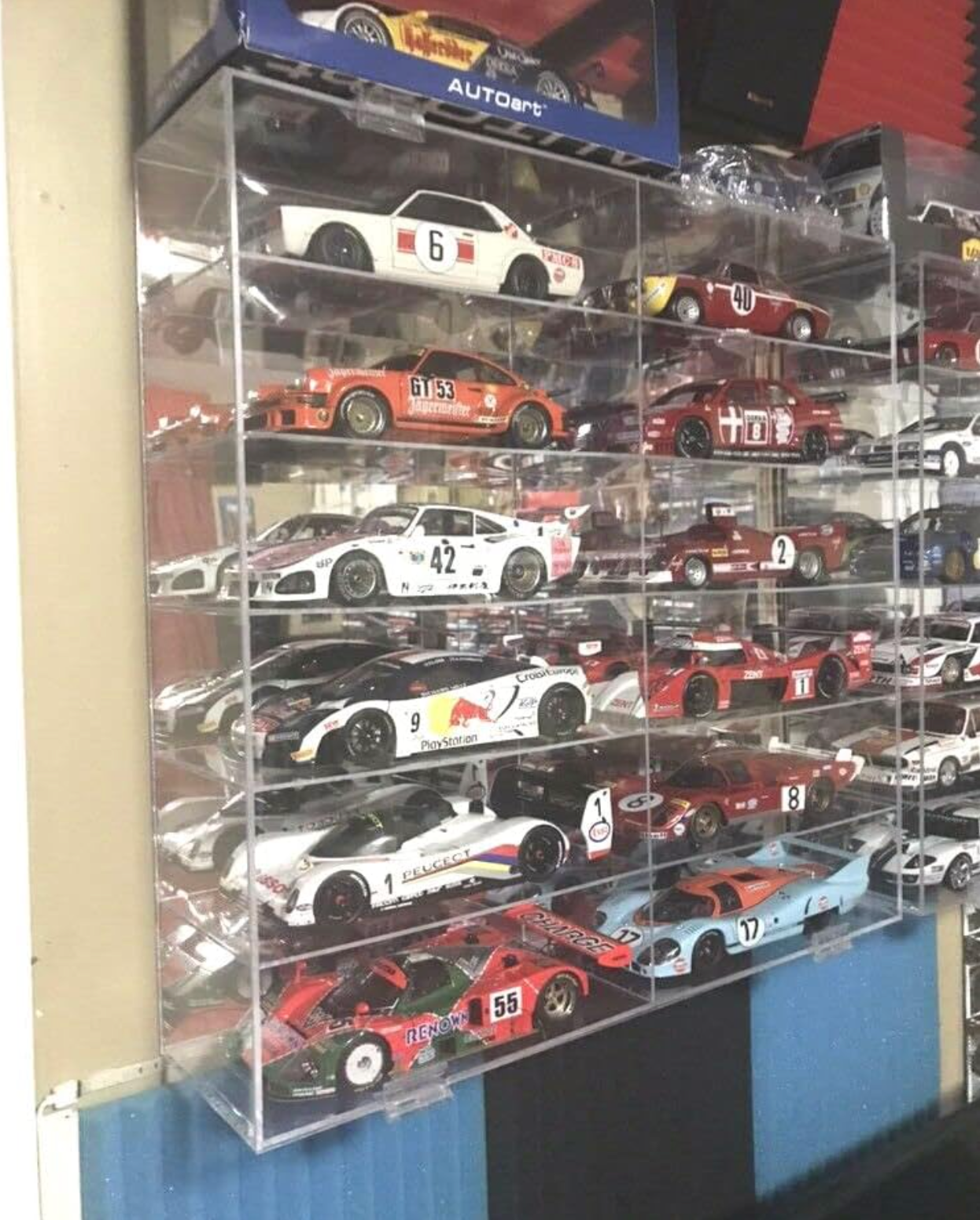 12 Car Display Case Diecast Model 1/18 Scale 1:18 Collection Shelf Cabinet LARGE