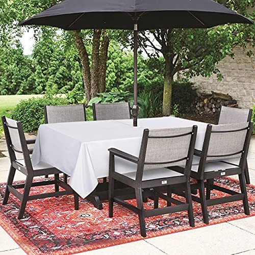 Outdoor and Indoor Tablecloth -60x102 inch 102" x 60" (Rectangular) White