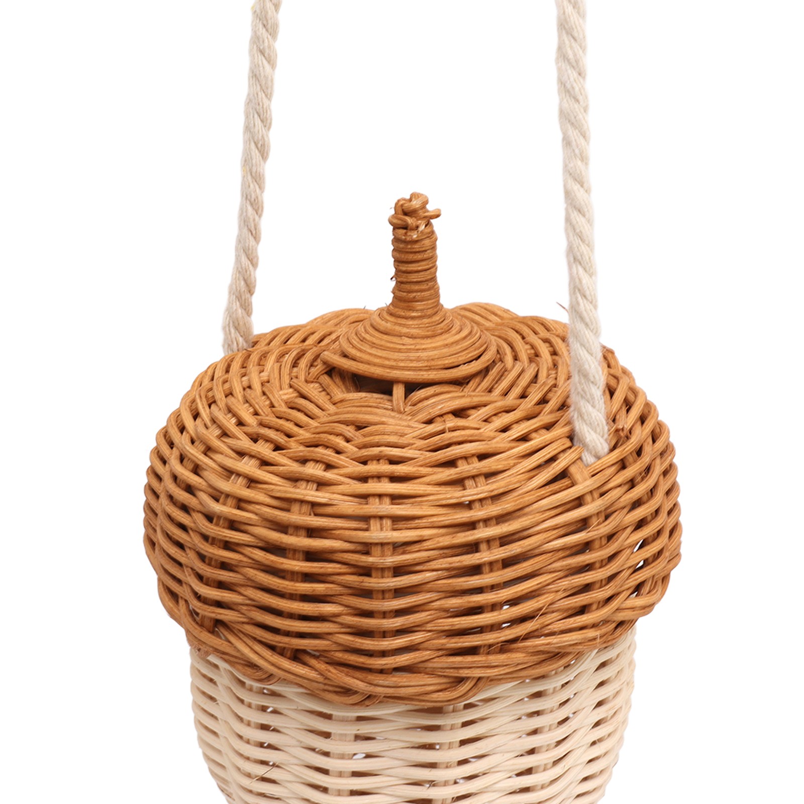 Cute Acorn Shaped Basket For Kids Rattan Storage Bag For Boys Girls