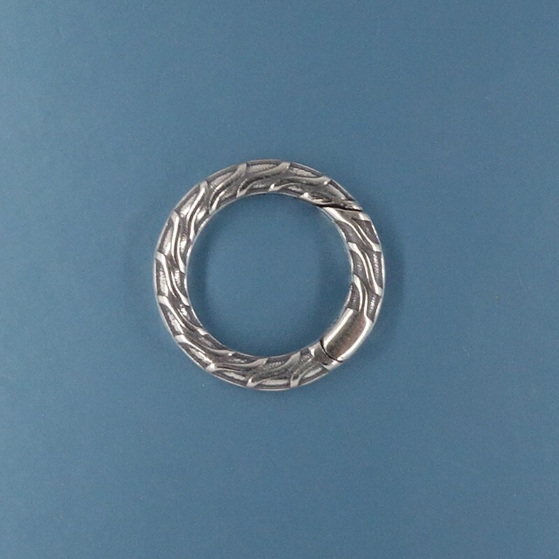 Sterling Silver Swirl Round Donut Ring Link Clasp Connector / Shortener #44078