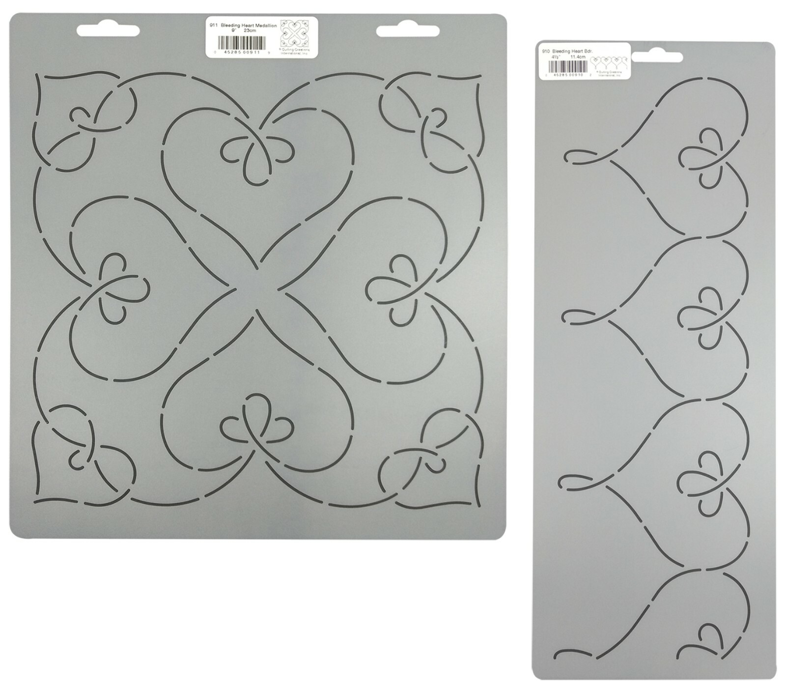 Heart Quilt Pattern Block and Border Quilting Stencils Hand Embroidery Templates