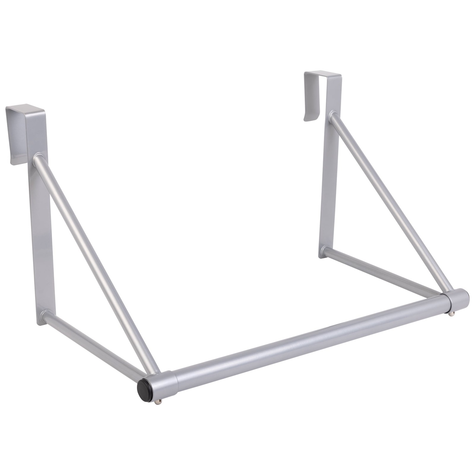Over-The-Door Metal Closet Hanging Organizer Silver W/ Adjustable Rod