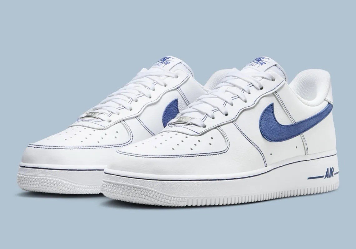 Nike Air Force 1 Low White Deep Royal Blue Sneakers HQ2037-100 Mens Size NEW