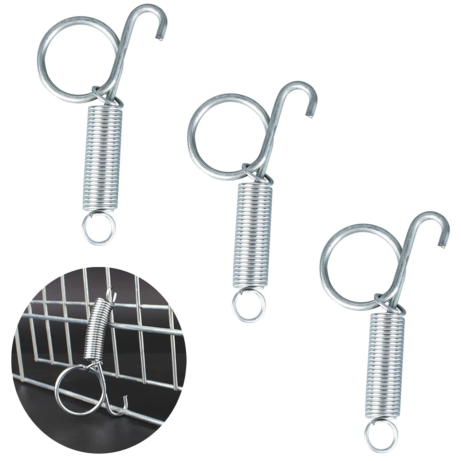 4pcs 75mm Metal Finger Spring Latch Hook, -Handed Cage Door Spring Hooks, Lar...