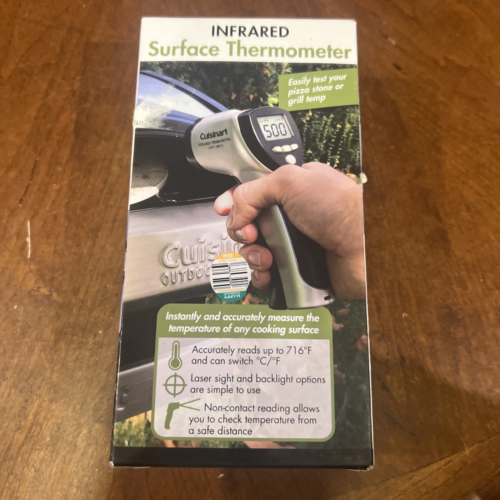 Cuisinart CSG-625 Infrared Surface Thermometer, Silver/Black LCD C/F Laser