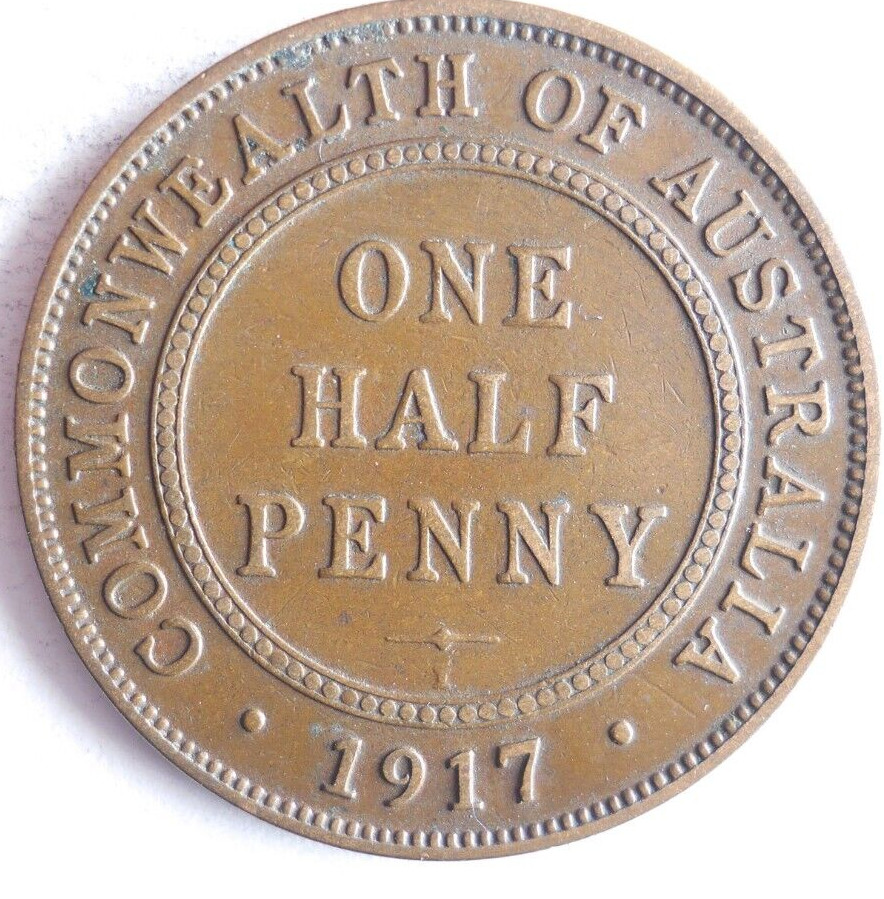 1917 (C) AUSTRALIA 1/2 PENNY - Excellent Coin - FREE SHIP - Bin #103