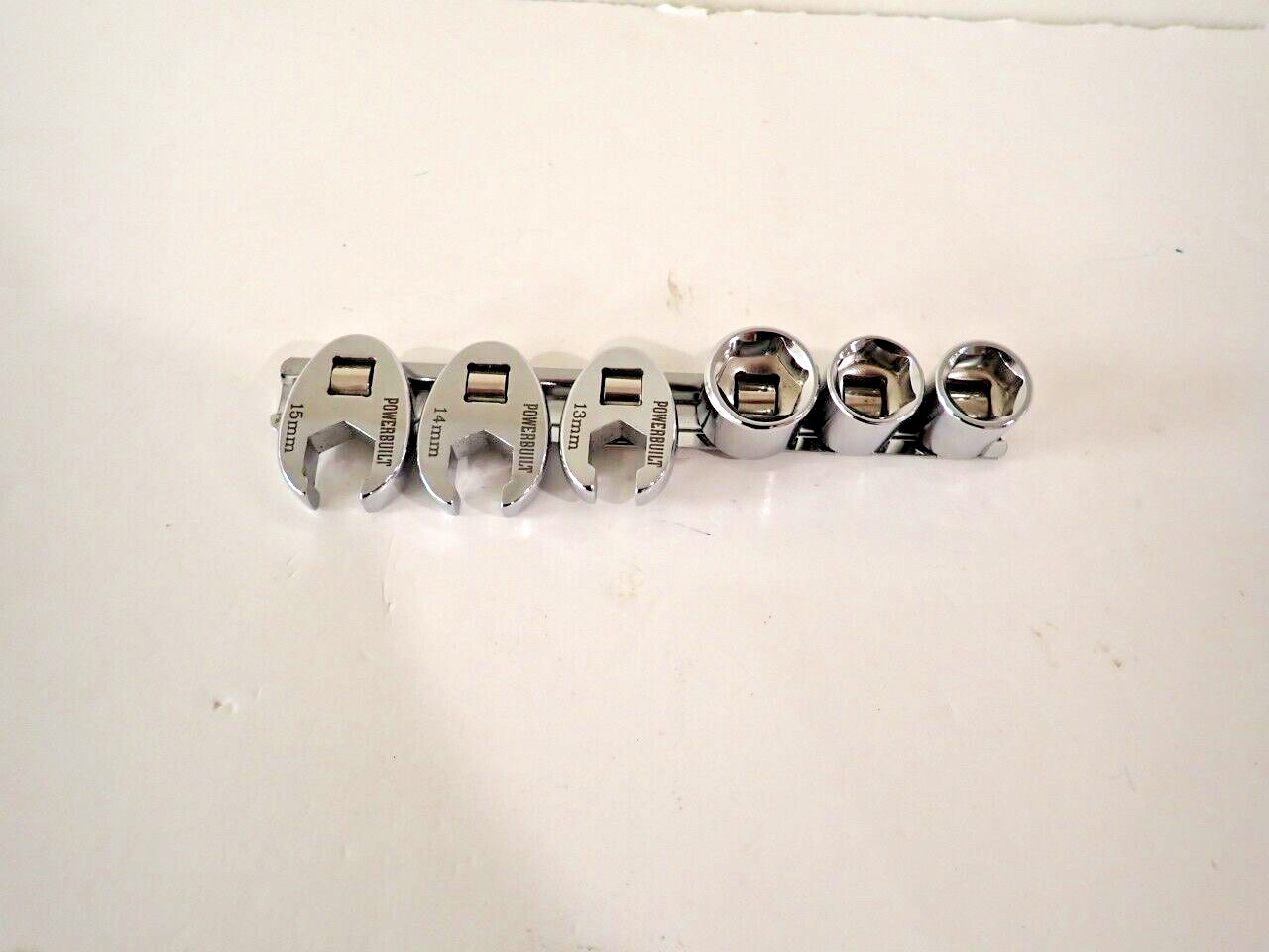 Powerbuilt 3/8" drive -3 Flare Nut (13/14/15)mm & 3 6 Point socket( 15/16/18)mm