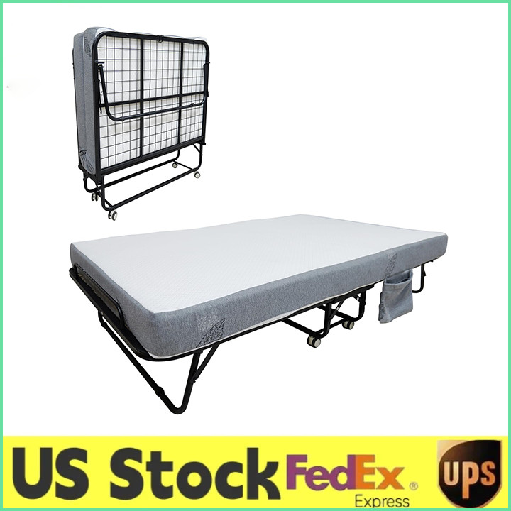Folding Bed W/6 Inch Memory Foam Mattress 75" x 31"/38"/45" Portable Guest Bed