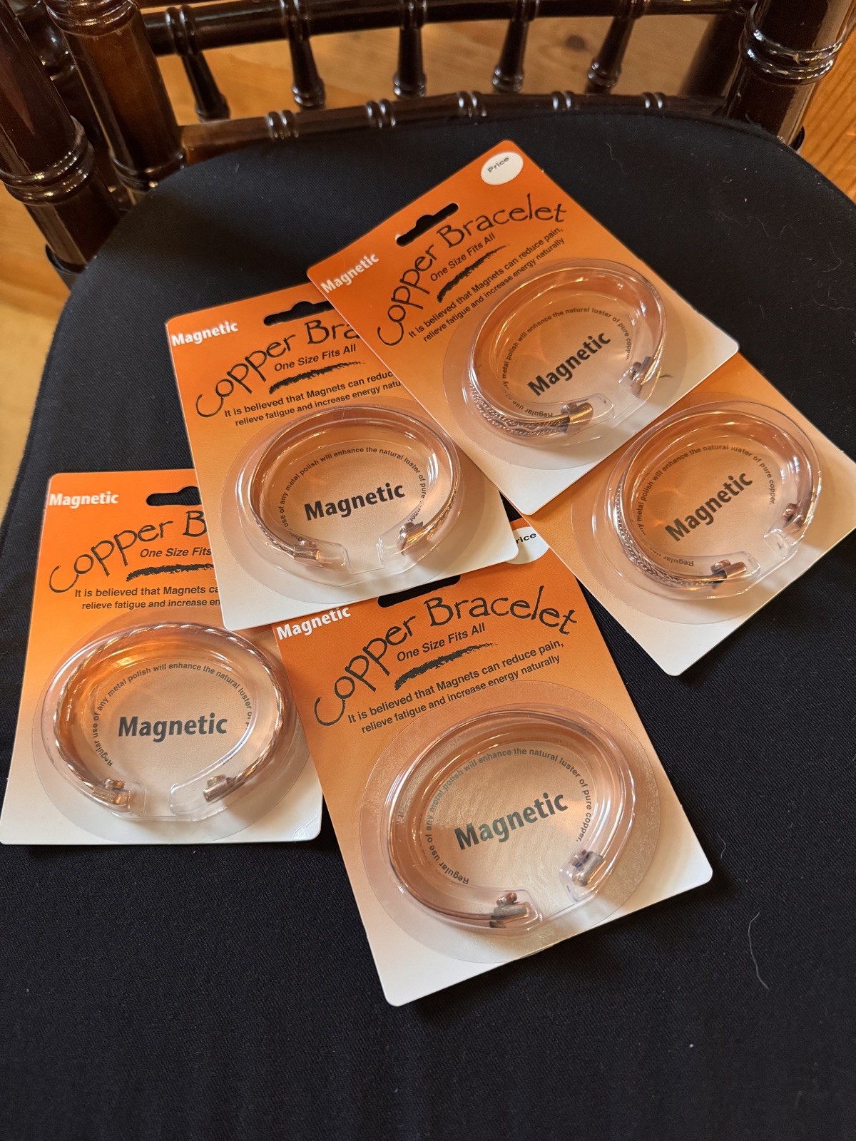 Lot of 5 Magnetic Copper Bracelet Adjustable Cuff Reduce Pain Fatigue Men Women