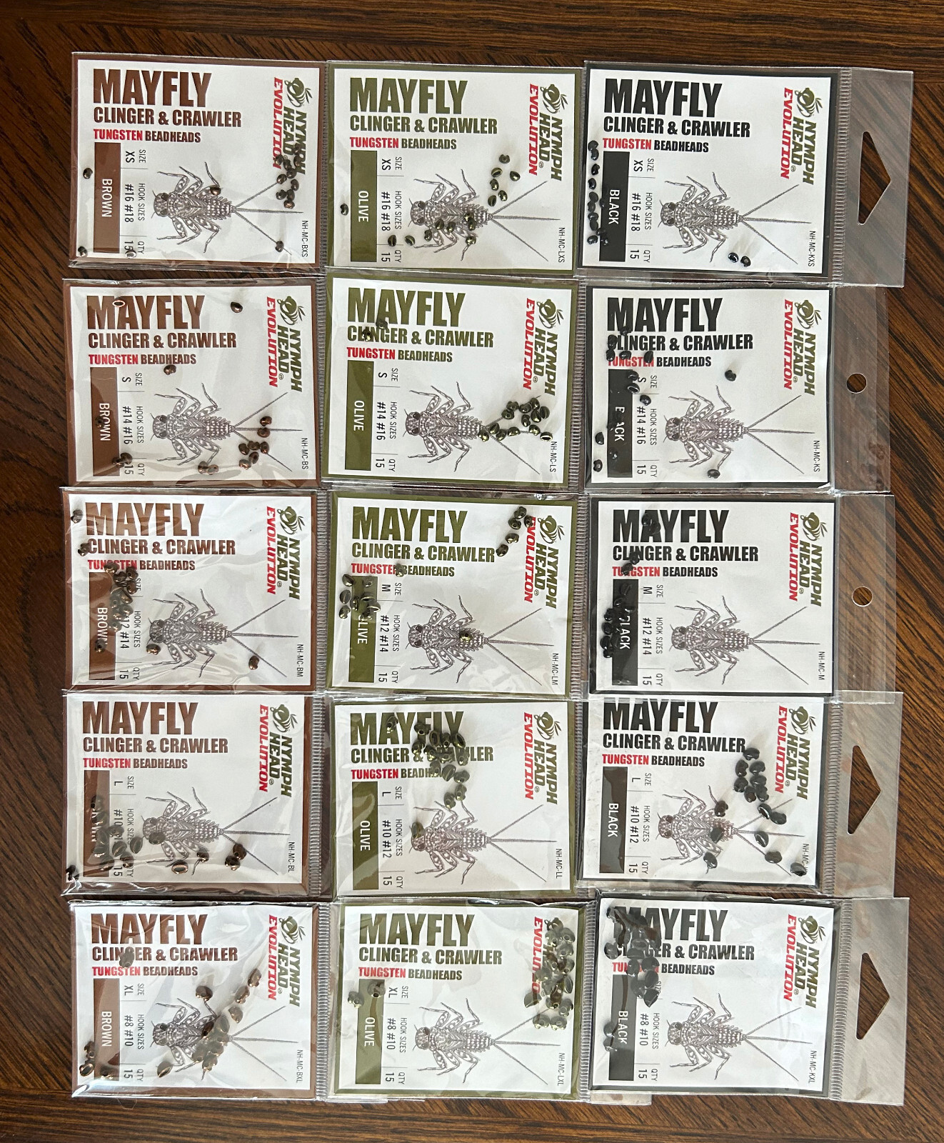 Nymph Head - Mayfly Clinger/Crawler Tungsten Beadheads- Flymen Fishing