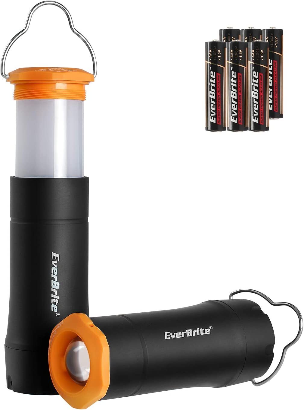 EverBrite 2 Packs 2-in-1 Mini Lanterns Flashlights 3 Modes LED Zoomable Torches