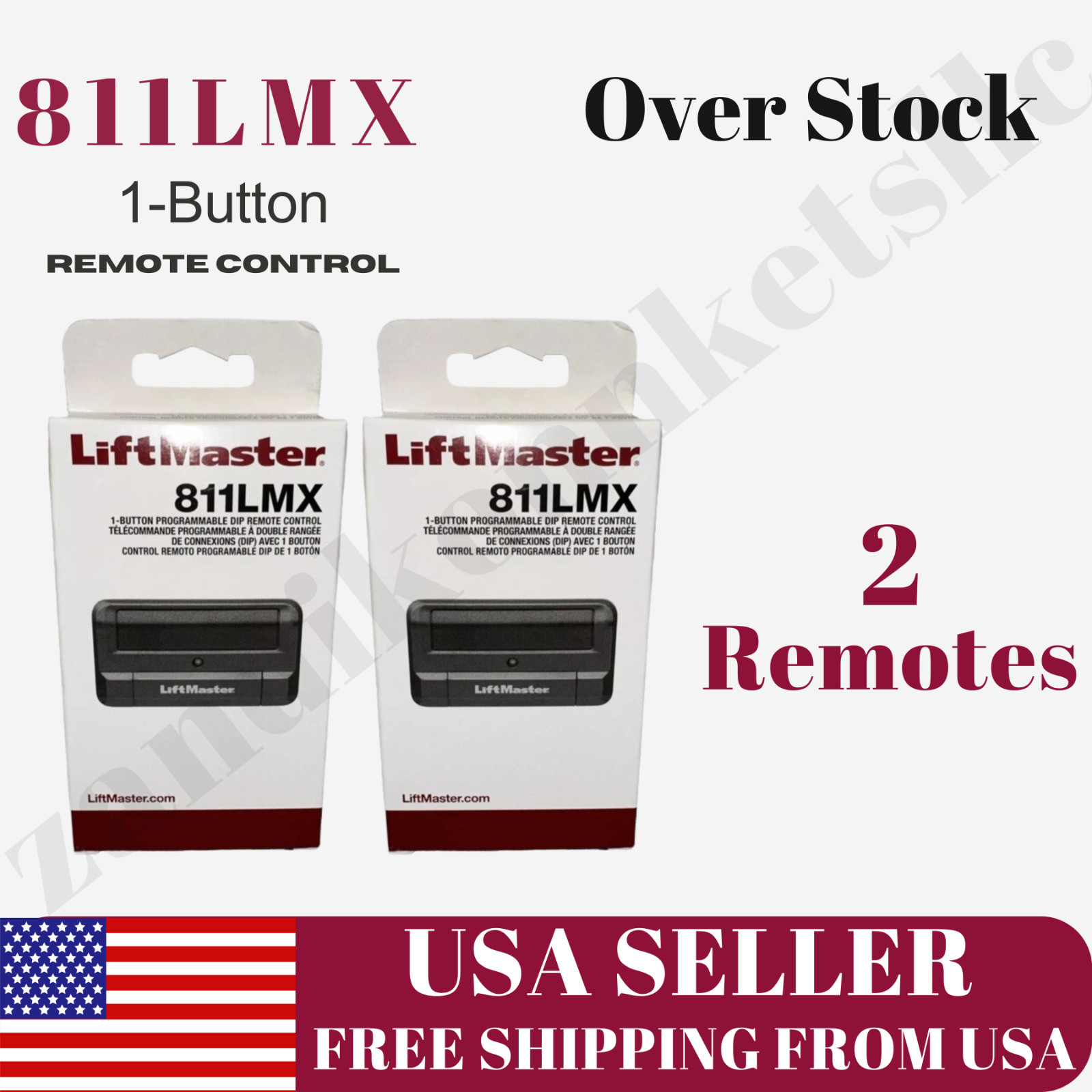 LiftMaster 811LMX Remote 2 Pack | Commercial Security+ 2.0 310MHz Gate Opener