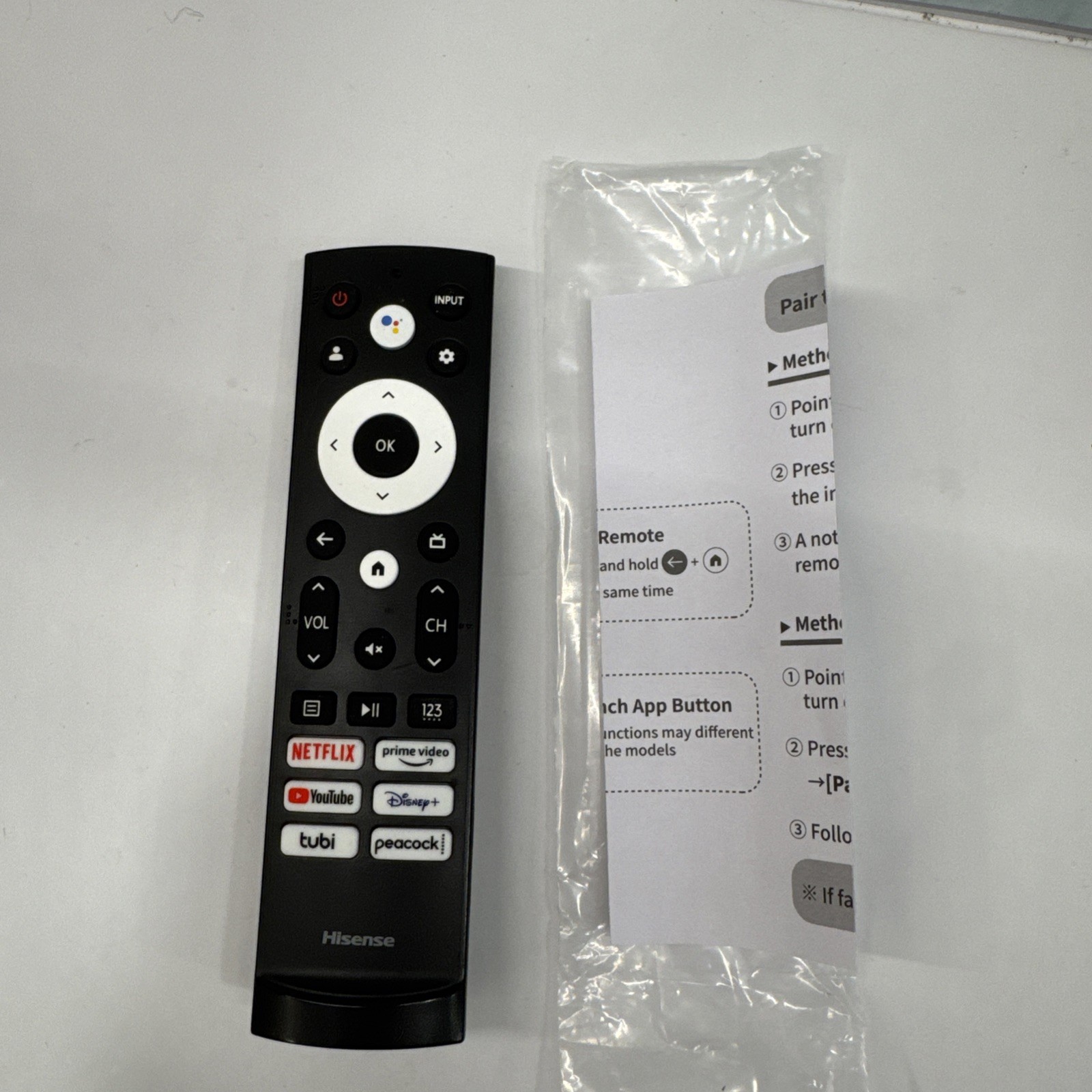 Replacement Remote Control for Hisense Smart Google TV UHD 4K ULED