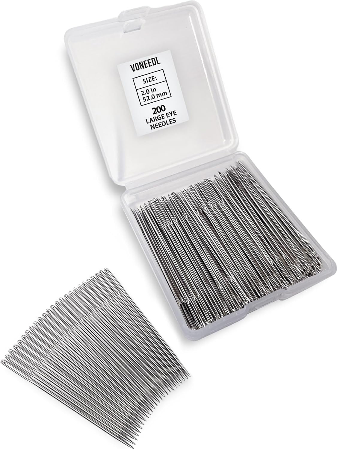 200 PCS Large Eye Heavy Duty Sewing Needles - Bulk Set of 2 Inch Big Eye Embroid