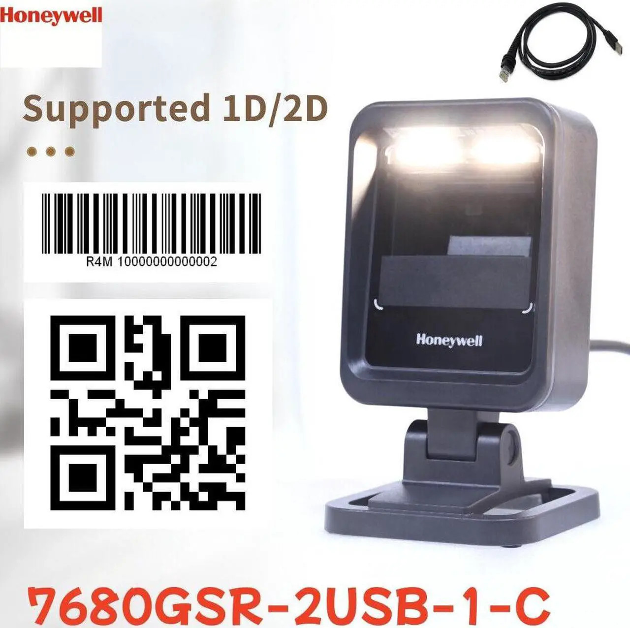 Honeywell Barcode Scanner 7680GSR-2USB-1-C 2D USB Genesis XP 7680G Hands-Free Ba